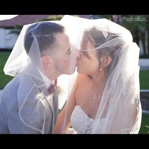 2 tier ivory veil Davids bridal